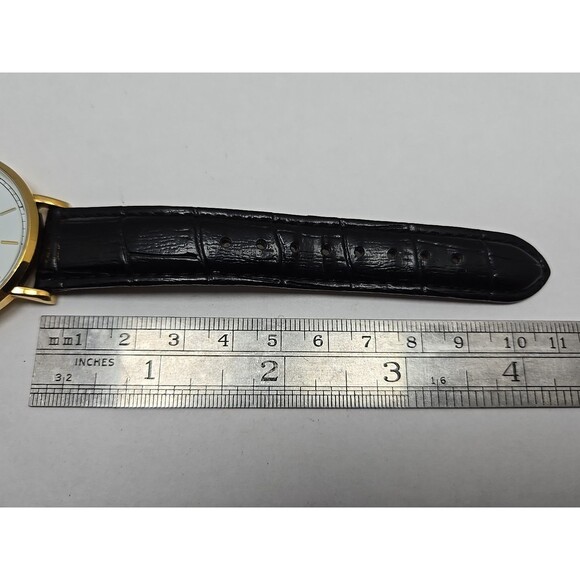 Mens Q & Q By Citizen Quartz Gold Tone Dress Watch White BlackNew Battery 30M WR - Picture 8 of 12